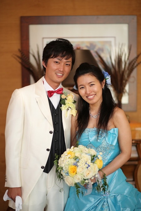 ドラえもんブルーのドレス 広島のリゾートウエディング フォレスト